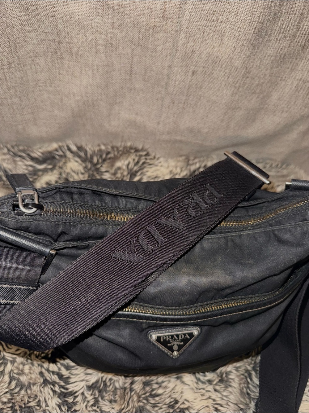 Prada Black Nylon Messenger Crossbody Bag - Picture 3 of 5